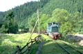 Тепловоз ТУ7 з поїздом біля смт Тересва, Тячівський р-н (до 1999 року)